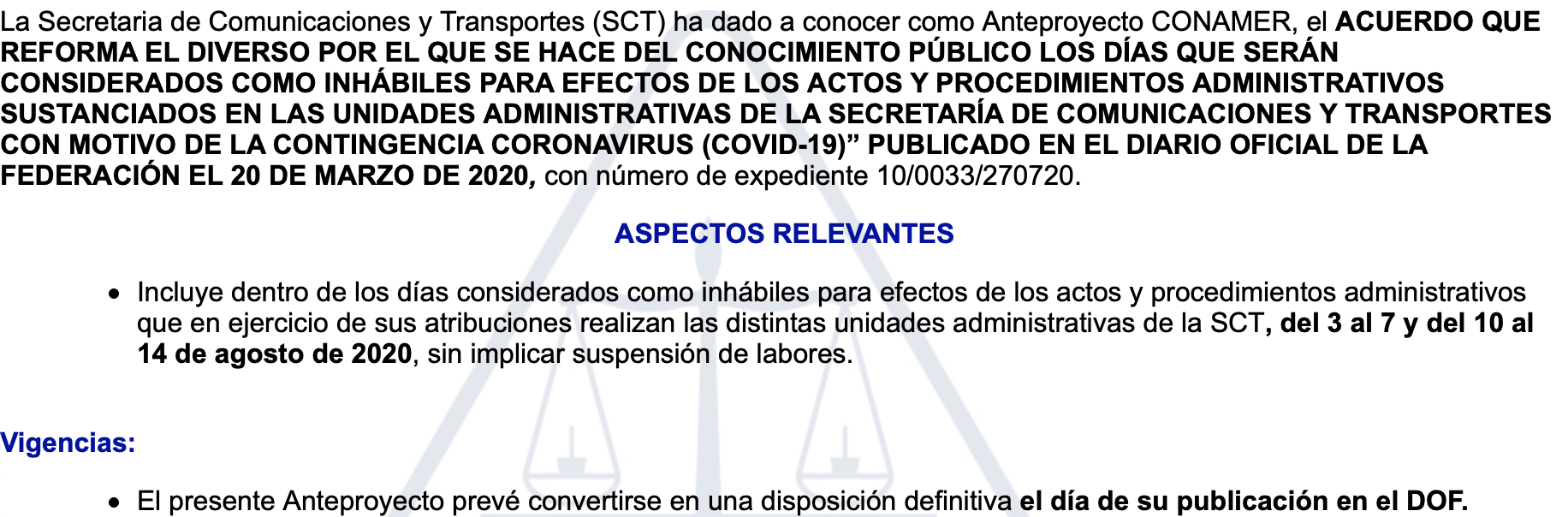 Anteproyecto Conamer Sct Ampl A D As Considerados Como Inh Biles Ante