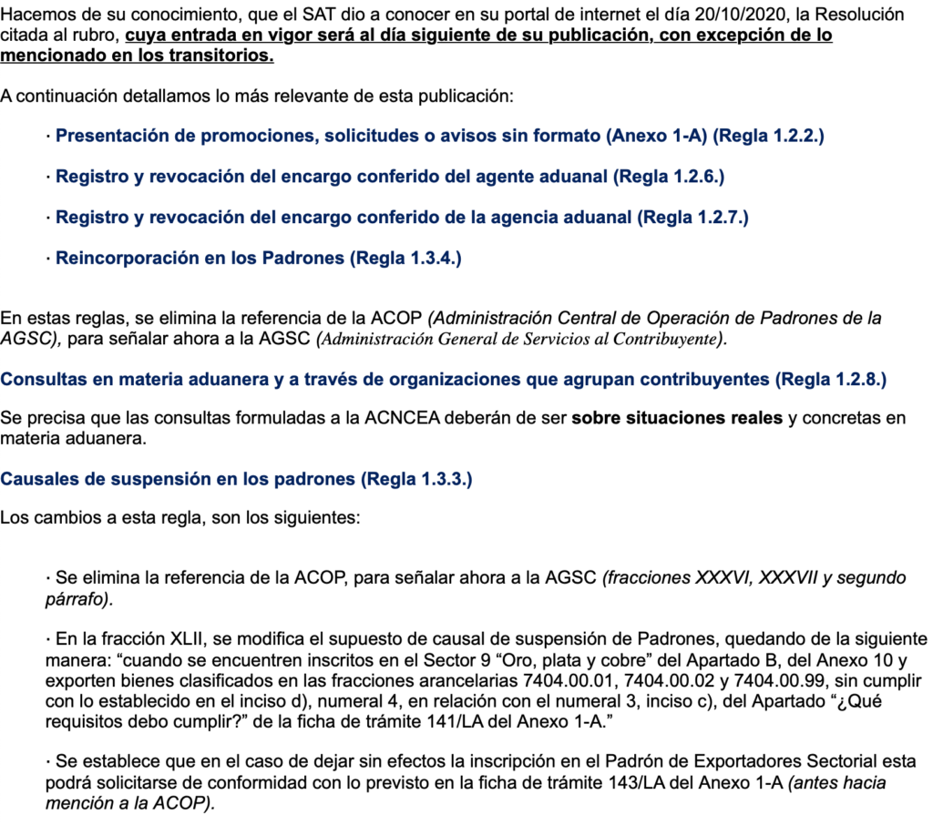 Resolución anticipada Segunda resolución de modificaciones a las