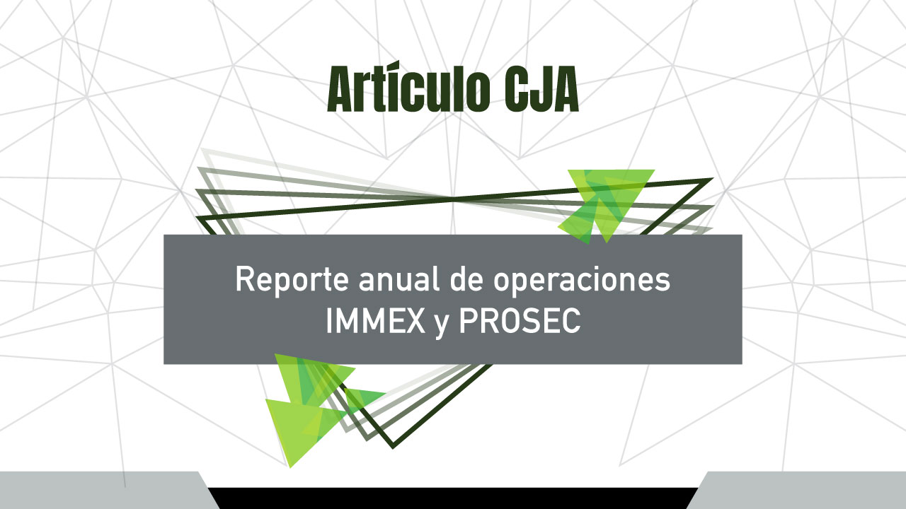 Reporte Anual De Operaciones IMMEX Y PROSEC